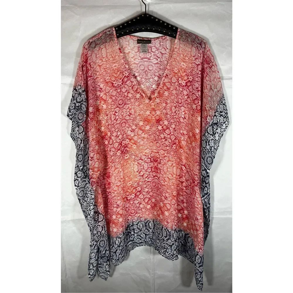 Tommy Bahama coral Medallion tunic cover up - Picture 2 of 6
